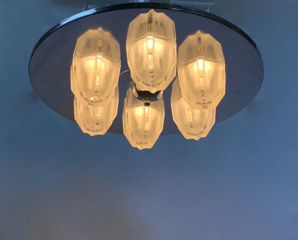 lampadario vintage con vetri di fidenza vetraria - immagine 3